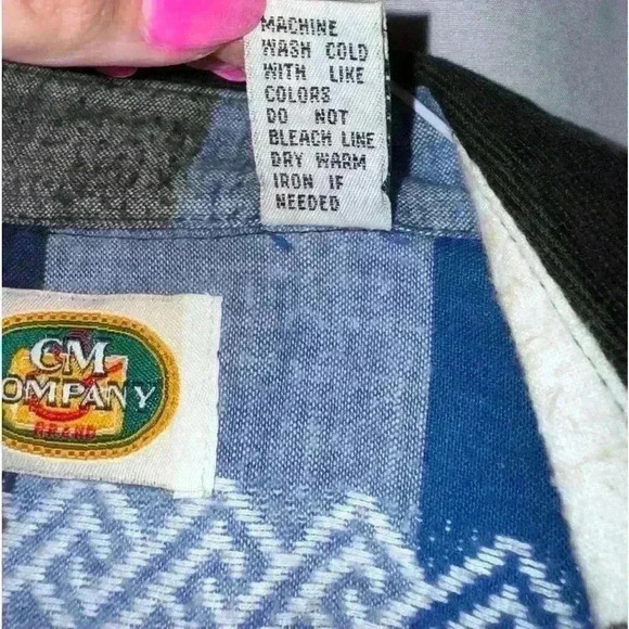 Vintage Women’s CM Company Brand 100% Cotton Aztec Button Down M - Picture 5 of 7